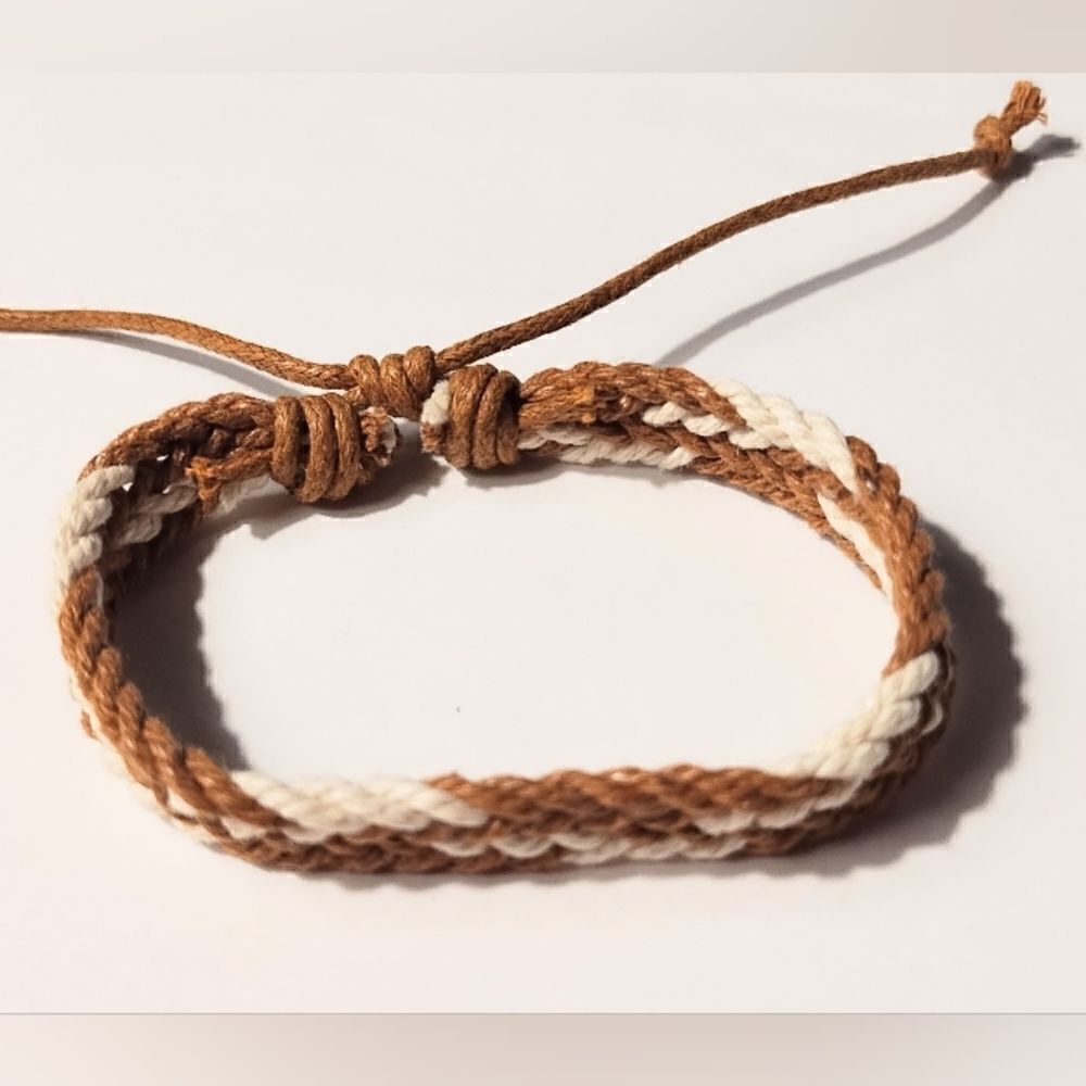 Men's bracelet braided brown new d52